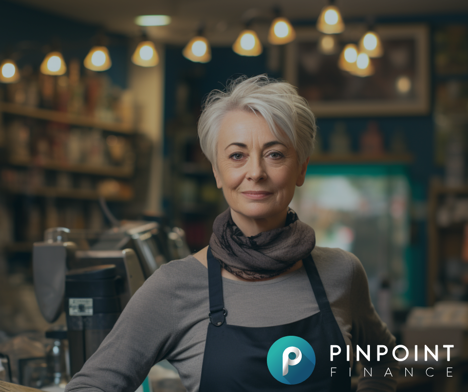 Fast Business Funding | Confident female business owner in a café, representing small businesses that benefit from unsecured business loans with Pinpoint Finance.